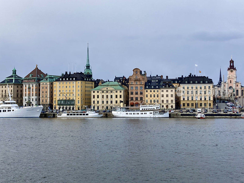 瑞典-斯德哥尔摩-从Gamla Stan(老城区)的Skeppholmen岛上眺望